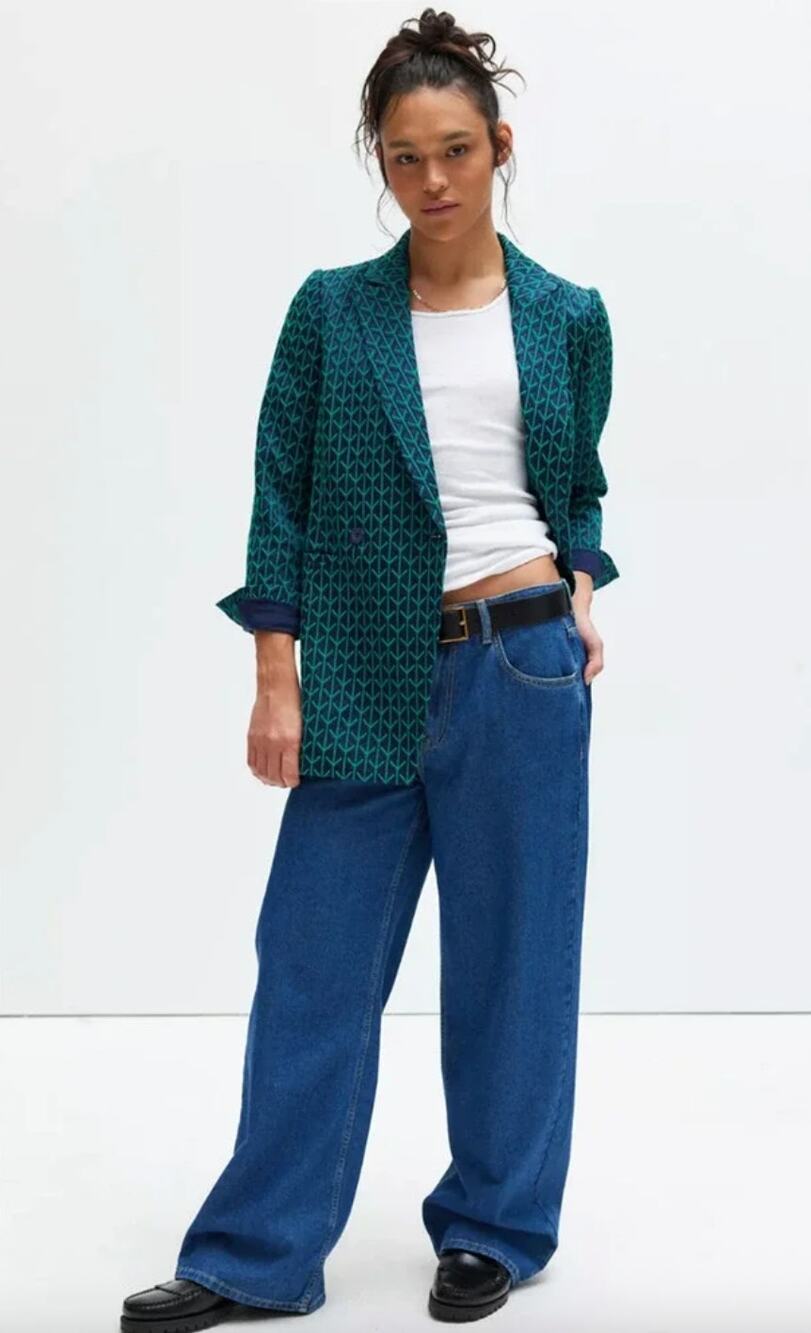 WILDFANG Empower Jacquard Double Breasted Blazer Size 1X Menswear Party Formal